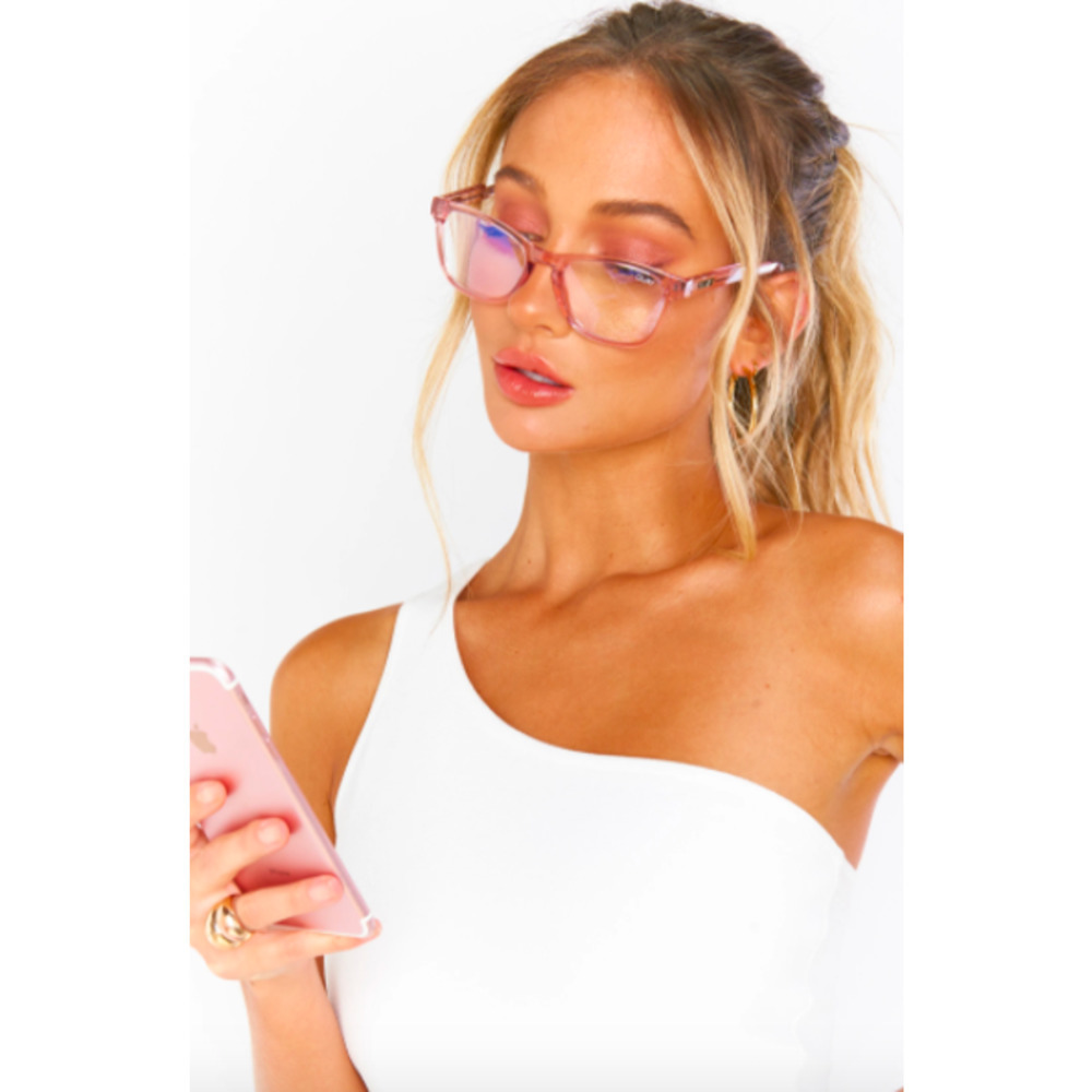Quay Mini Hardwire Screen Blue Light Glasses Pink